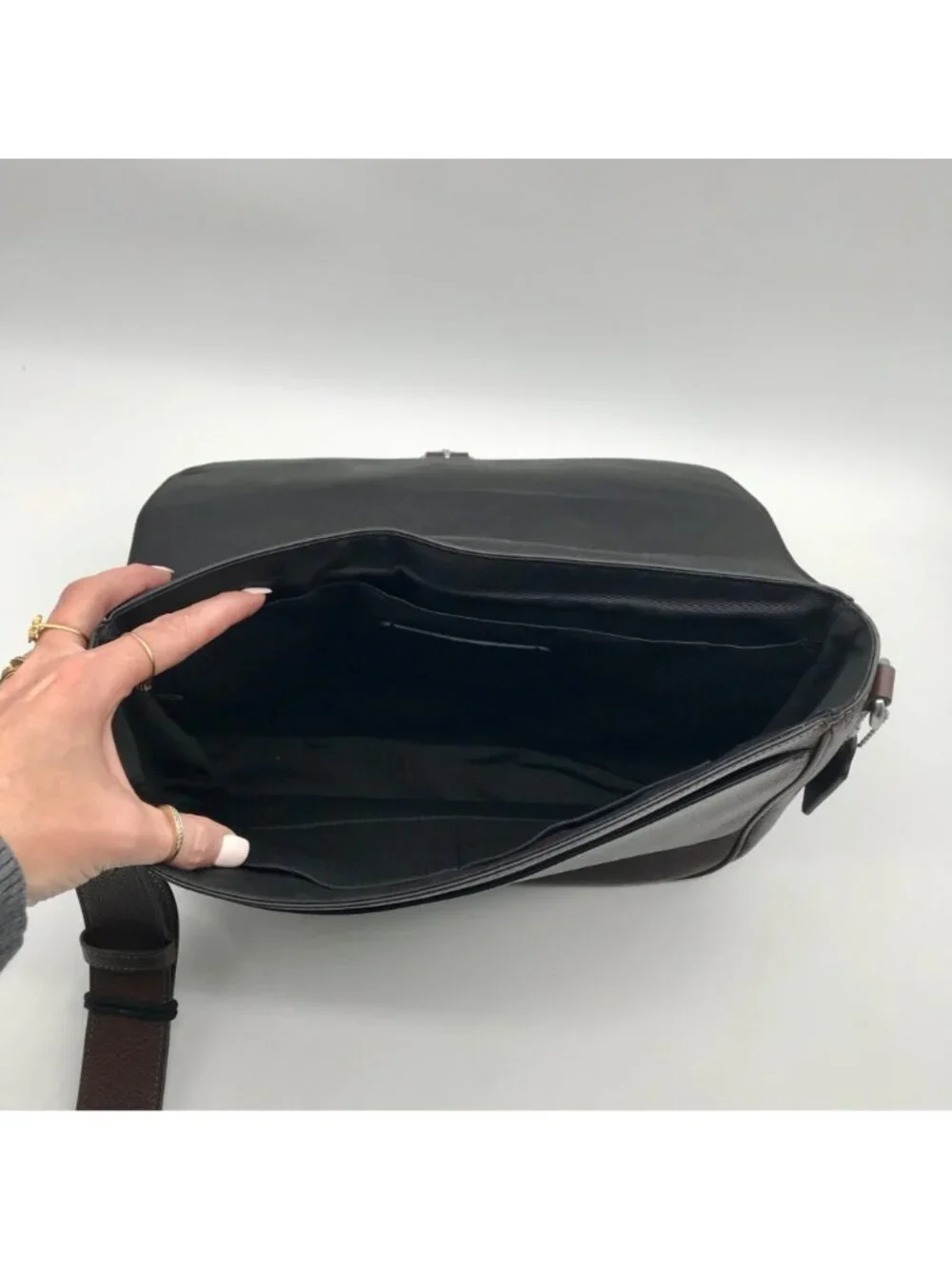 Coach Brown Pebbled Leather Warner Messenger Bag CW215